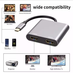 2-in-1 USB-C Hub mit 2 Anschlüssen, Dual HDTV 4K 60Hz, Dual-Bildschirm-Erweiterung, Typ-C Dockingstation zu HDTV Adapter Konverter für <span class=keywords><strong>Computer</strong></span> - Product Image 5