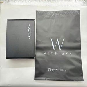 Recycle Custom LOGO Waterproof Envelopes Shipping Shoe Wig Matte Black Poly Shipping Mailer Reusable Nude Poly Mailing Bags - Product Image 3