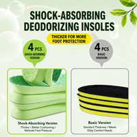 Semelles intérieures de chaussures de sport et de travail pour hommes/femmes, hautement élastiques, absorbant les chocs et la transpiration, respirantes, anti-fatigue, désodorisantes au thé vert
