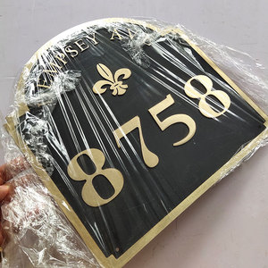 רחוב כתובת שלט שילוט בציר ברונזה מתכת חומר וכתובת פלאק סימן עבור בית בית - Product Image 2