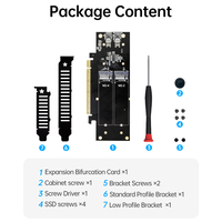JEIFactory 4x NVMe PCIe 4,0 Tarjeta adaptadora 256Gbps X16 Bifurcación Compatible con RAID 0/1/5 para M.2 SSD HDD Enclosure Categoría de producto