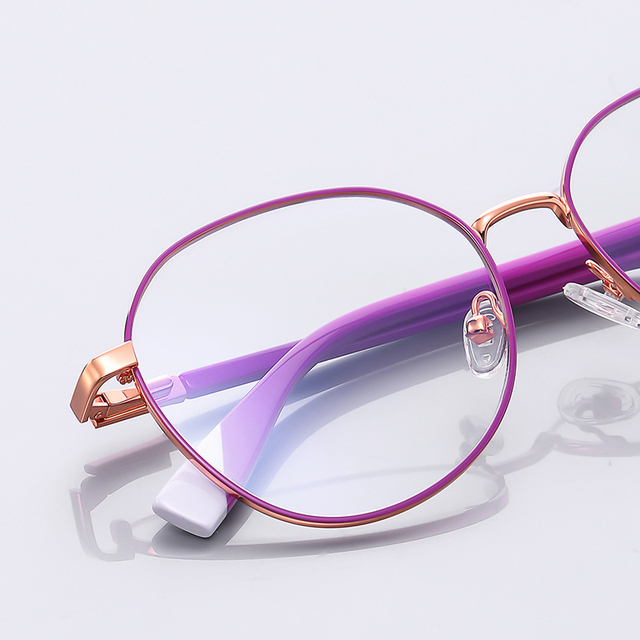 Classic Anti-Blue Light Metal Prescription Eyeglasses Frames Geometric Style Unisex Diamond Computer Users Eye Glasses Women