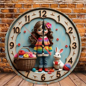Round Wooden Wall <b>Clock</b> 25x25Cm Nordic Style Silent Indoor Home Living Room Decoration <b>Clock</b> - Product Image 5