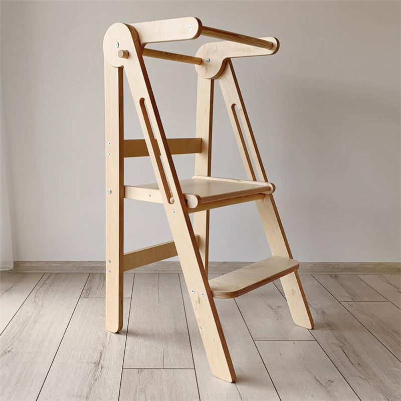 Деревянная детская складная обучающая башня Монтессори, безопасный ступенчатый стул для малышей