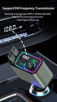 Reproductor MP3 para Auto BT 5.4, Transmisor FM Inalámbrico Bluetooth, Carga Súper Rápida, Cable Retráctil 3 en 1, Cargador para Auto de 65W+18W