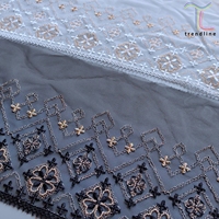 Broderie liturgique ecclésiastique à motifs croisés, voile suisse, dentelle française pour l'église