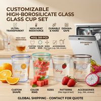 Fruitdiary Sapglas Privélabel Leverancier ODM Watermeloen Dragon Aardbei Sinaasappel Drinkglas Rand Borosilicaat Groothandel