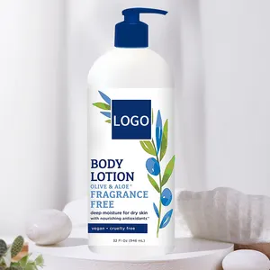 Losion Badan Pemutih Logo Pribadi, Seri Krim dan Losion Tubuh Lidah Buaya Minyak Zaitun dan Pelembab Bebas Kejahatan Spf