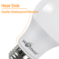 Ampoule LED Worbest A19 5000K Blanc Froid pour Usage Résidentiel AC120V, Certifiée UL, 450lm, 10000 Heures, Haute Fiabilité
