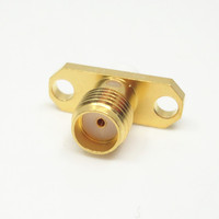 Conector Coaxial RF de Alto Rendimiento de 50 Ohmios, Chapado en Oro, SMA Hembra, con 2 Orificios para Montaje en Brida, para Satcom/Antena