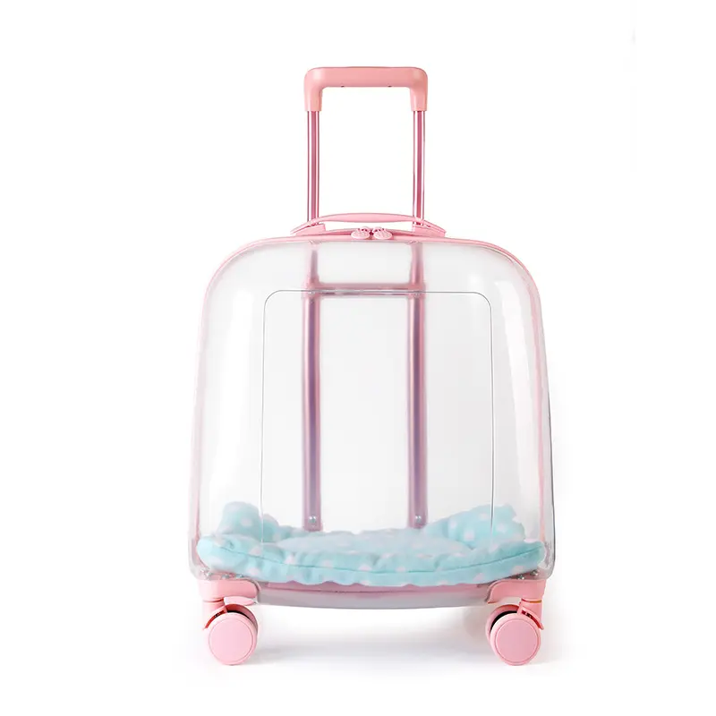 Best Selling Wheeled Outdoor Travel Trolley Case Trolley Clear Pet Tote Bag Airline Approved Cat Bag Travel Pet Carrier