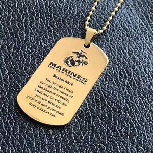 新しいステンレス製海兵隊スクエアチャームネックレス、カスタムメンズシールイーグルネックレス、ファッションジュエリーデザイナーネックレス - Product Image 5