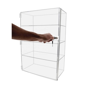 acrylic rotates 3-shelf mobile phone display shelf / cell phone accessories cabinet / cell phone retail display stands
