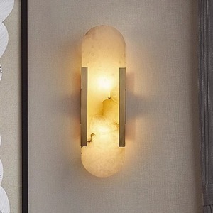 Lámpara de pared de mármol con fuente de luz LED de 220V para dormitorio, sala de estar, decoración de vestíbulo de hotel - Product Image 1