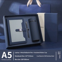Ensemble élégant de bloc-notes, stylo et bouteille d'eau 3-en-1 avec logo personnalisé pour le bureau, coffret de bienvenue, cadeau d'entreprise