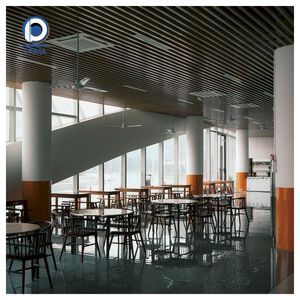 Precio de Fábrica, Revestimiento de Techo de Aluminio Metálico Decorativo en Forma de U con Acabado de Madera para Oficinas Comerciales y Aeropuertos - Product Image 5