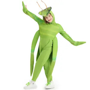 Halloween Kostuum Tuin Activiteiten Genderneutraal Dier Cosplay Bidsprinkhaan Onesie