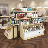 Table de présentation haut de gamme personnalisée en acier et bois, écologique, pour magasin de papeterie, avec étagères ajustables