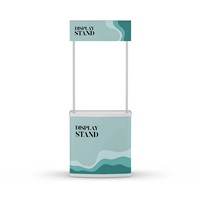 Table de présentation portable personnalisée pour événements publicitaires de marque avec bannière supérieure, stand promotionnel pop-up et comptoir