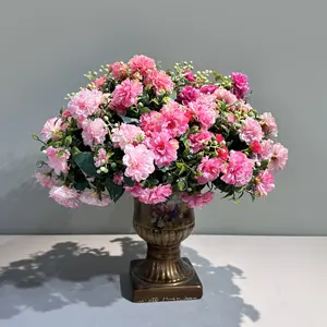 Ramo de 9 cabezas de rosas de seda, ramo de flores artificiales, conjunto de regalos de flores de boda más vendido para mujer, ramo de flores artificiales