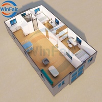 Maison conteneur modulaire pliable extensible WinFair de 40 pieds avec toilettes et douche préfabriquée pour habitation / Casa Container