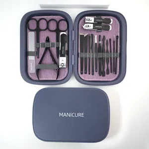 heißer verkauf 18 pcs nagelknipser sets edelstahl maniküre sets maniküre pediküre set mit box professionelle nagelzubehör