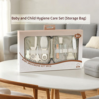 Kit de soin pour bébé 9 pièces, ensemble de soins pour nourrissons avec coupe-ongles, peigne, brosse, ciseaux, accessoires d'hygiène pour nouveau-nés