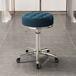 Taburete Giratorio Hidráulico Moderno Multiusos con Múltiples Compartimentos de Almacenamiento, Asiento Acolchado y Base Rodante de Acero Inoxidable - Product Image 6