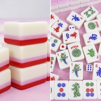 Commandes personnalisées # Ensemble de 36 tuiles de mahjong en cristal de luxe de taille standard américaine, style moderne, tuiles colorées de haute qualité