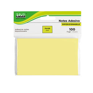 LEBEZ - MEMFO CUBE 100 FEUILS 12,5X7,5 CM JAUNE - Product Image 1