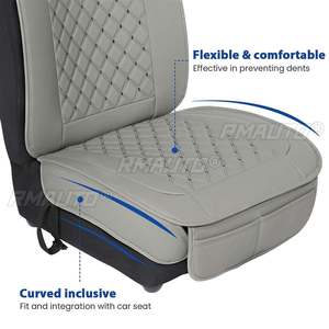 Fundas Protectoras Universales de Asientos de Coche de Cuero PU, Almohadilla Protectora para el Respaldo y el Asiento Delantero, para el Interior del Automóvil, Camioneta, SUV, Furgoneta, Color Negro - Product Image 5