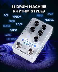 Pédale Groove Looper MOOER, machine à rythmes, enregistreur de boucles stéréo pour guitare, 121 rythmes de batterie, logiciel d'édition (X2) - Product Image 6
