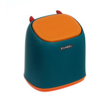 Poubelle en plastique au design d'animaux, corbeille avec couvercle pour table de bureau, panier à papier, sécurisée
