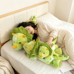 Peluches de dinosaures personnalisées avec logo, brodées, super douces, jouet en peluche, cadeau d'anniversaire, oreiller pour dormir, jouets en peluche de Triceratops - Product Image 5