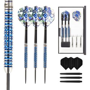 Juego de Dardos de Acero de Primera Calidad al por Mayor, 24 g, con Puntas de Acero, Plumas de Dardos Multi Idioma con Puntas Suaves para Competiciones de Club - Product Image 1