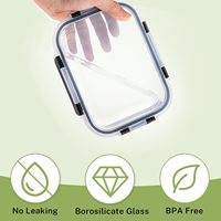 Bestseller - Ensemble de 8 boîtes à lunch en verre borosilicate de haute qualité - Design minimaliste moderne - Compatible avec le micro-ondes - Compatible avec le réfrigérateur - Pour adultes