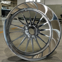 Jantes forgées NJQS 26x14 avec enjoliveurs flottants, finition polie, en alliage 6061-T6 pour pick-up