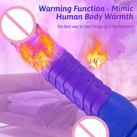 Vibrador de Silicona Realista de 8.9 Pulgadas, Colorido, con Movimiento de Empuje, Juguete Sexual para Mujeres Adultas