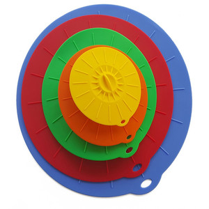 Lot de 5 couvercles en silicone de qualité alimentaire pour bols, casseroles et marmites, avec ventouse - Product Image 1