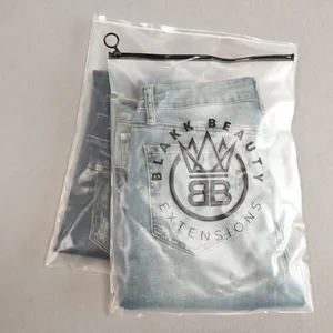 Factory outlet latest design custom size logo zipper bag with logo plastic zip bag frosted zip lock bag