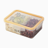 Boîte de rangement alimentaire en plastique de 800 ml et 1100 ml avec couvercle, réutilisable, étanche, compartimentée, boîte à lunch, boîte de rangement pour fruits et en-cas