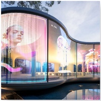Écran LED souple P8 pour mur en verre, film transparent adhésif pour vitrine, ascenseur, signalétique intérieure