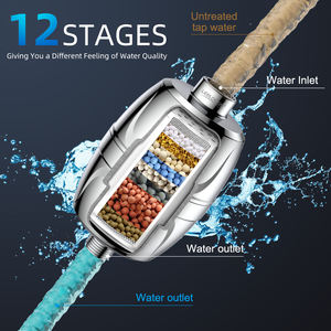 Filtre de <span class=keywords><strong>Douche</strong></span> à Cartouche Chromée 12 Étapes pour Éliminer le Chlore, Tête de <span class=keywords><strong>Douche</strong></span> Filtrante pour Eau Dure de Salle de Bain - Product Image 5