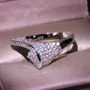 Vintage Platinum Plated Pear Shape Zircon J Letter Turkish Style Marvel Ring For Women