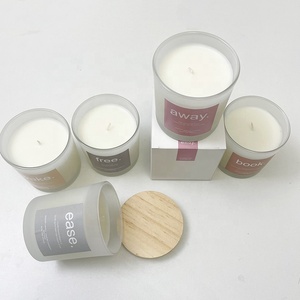 OEM Custom Scented <strong>Candles</strong> <strong>Gift</strong> <strong>Set</strong> Private Label Luxury Soy Wax Aromatic <strong>Candle</strong> Glass Jars Wholesale White <strong>Candle</strong> with Wood Lid - Product Image 2