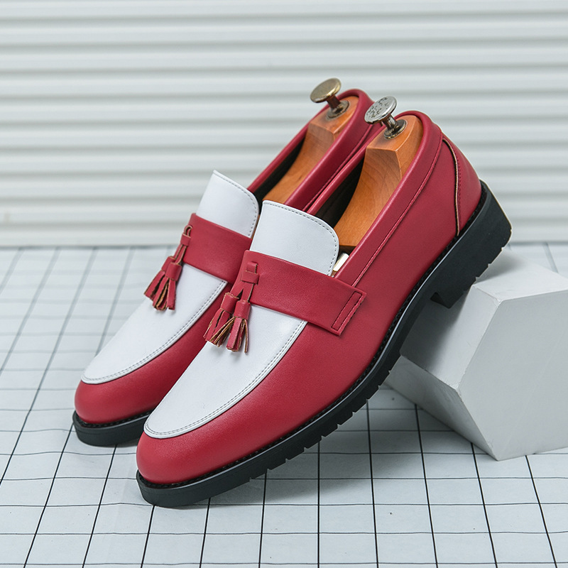 Elegant Mens Red White Dress Shoes for Formal Occasions