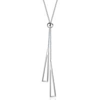 Collier pendentif Triangle en acier inoxydable plaqué or 18K, bijoux, chaîne réglable, collier pompon géométrique pour femmes