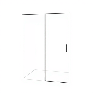 <span class=keywords><strong>Mampara</strong></span> de <span class=keywords><strong>Ducha</strong></span> Corredera sin Marco, Vidrio Templado Anti-Reflejo Transparente, Acabado Negro Mate, Ancho Adaptable de 105-110 <span class=keywords><strong>cm</strong></span>, Puerta Derecha - Product Image 1