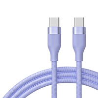 Kabel Pengisian Daya 100W C ke C PD Fast Turbo 100W Kabel Data Mikro Nylon Braid 100W USB Type-c ke Type-c