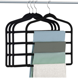 Cintres <span class=keywords><strong>en</strong></span> velours noir à 4 couches rotatifs à 360 ° Cintres <span class=keywords><strong>en</strong></span> <span class=keywords><strong>satin</strong></span> antidérapants durables de 18 pouces avec tissu <span class=keywords><strong>en</strong></span> métal - Product Image 5